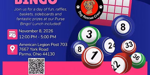 CLE Dog Rescue Crew Purse Bingo