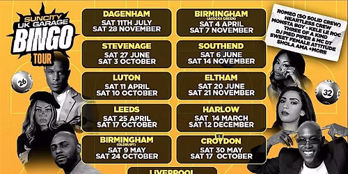 SUN CITY UKG & FUNKY HOUSE  BINGO |CROYDON|