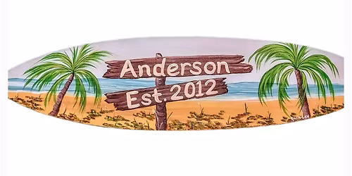 Personalized Surfboard Wall Hanging - Acrylic Painting Class