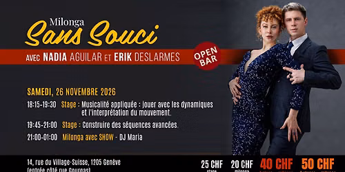 Milonga Sans Souci avec Nadia Aguilar & Erik Deslarmes