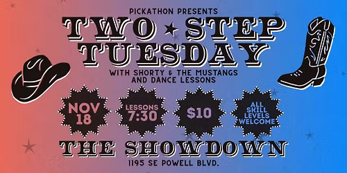Two-Step Tuesday with Shorty and The Mustangs and Dance Lessons