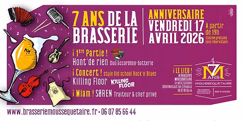 ANNIVERSAIRE DE LA BRASSERIE - CONCERTS GRATUITS