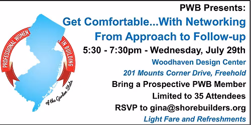 PWBGS Presents: Get Comfortable...With networking! From Approach to Follow-up