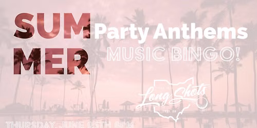 Summer Party Anthems Music BINGO \u2600\ufe0f