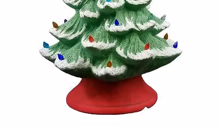 Bring Back the Holiday Nostalgia! 12\u201d Ceramic Christmas Tree with Base & Light Kit
