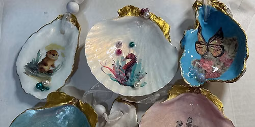 06\/05 - Oyster Shell\/scallop paint and decoupage art class