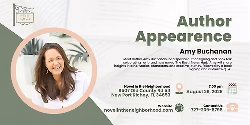 Author Talk + Book Signing with Amy Buchanan at Novel in the Neighborhood
