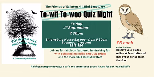 Eglinton Hill Bird Sanctuary Quiz Night