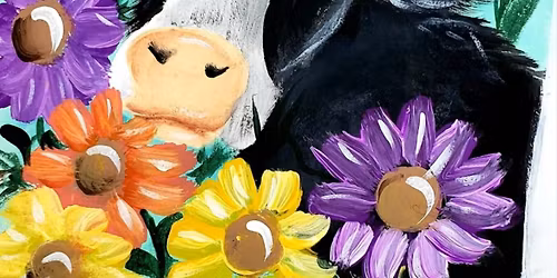 Paint Party in Studio- Cow\/florals