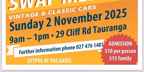 Bay of Plenty VCC Swap Meet and Car Show