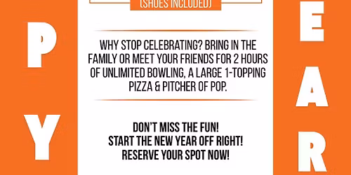 Family New Year\u2019s Eve Party at Century Bowl(Spins Bowl Waterford)