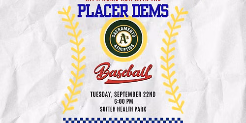 Placer Dems Night at the A's