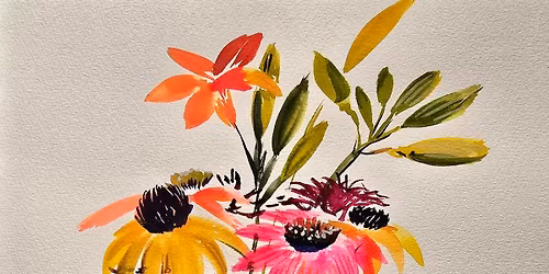 Mixed Media Drawing and Painting: Floral Still Life