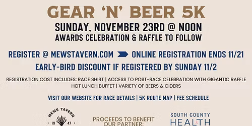 Mews Tavern Gear 'N' Beer 5K Race