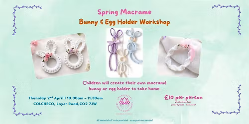 Spring Macram\u00e9 Bunny & Egg Holder Workshop \u2013 Kids Craft Session 2