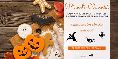 Piccoli Cuochi: laboratorio di biscotti spaventosi e merenda sinoira per grandi e piccini