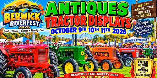 Antique Tractor Display at Berwick Riverfest 2026