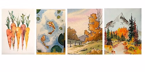 BEGINNER\/INTERMEDIATE 4-part Watercolor Workshop