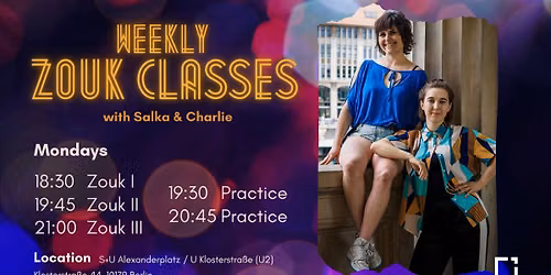 Weekly Zouk Classes (Mondays) in Berlin with Salka & Charlie