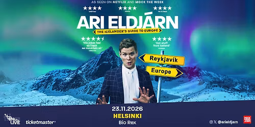 Ari Eldj\u00e1rn - 23.11.2026 Bio Rex Lasipalatsi, Helsinki