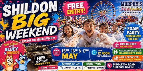 Shildon Big Weekend with FREE Foam party, Tank displays and more. 
