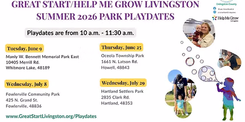 FREE Summer Playdate at Oceola Township Park - Howell