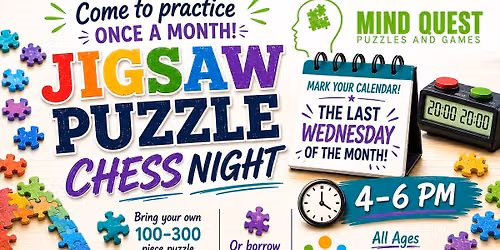 FREE PUZZLE CHESS NIGHT - Come Try it out!