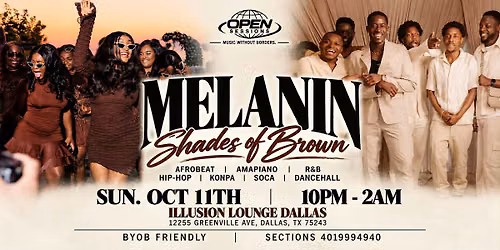 Melanin Party | Shades of Brown | R&B Afrobeat Dancehall Soca Konpa (BYOB)