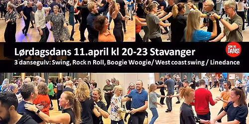 L\u00f8rdagsdans med 3 dansegulv: Swing, Rock n Roll, Boogie Woogie\/ Linedance \/ West coast swing