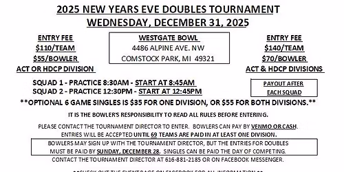 2025 Westgate NYE Doubles Tournaments