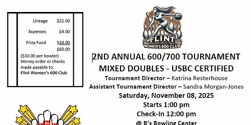2025 2nd Annual 600\/700 Mixed Doubles Tournament