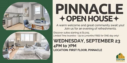 PINNACLE OPEN HOUSE & WELCOME EVENT