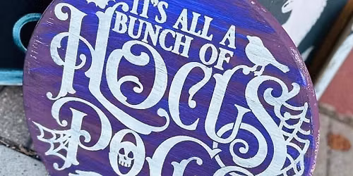 Wood sign painting at Powder Hollow Brewery with Boondocks & Blossom