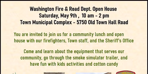 Town of Washington Fire and Road Department Open House