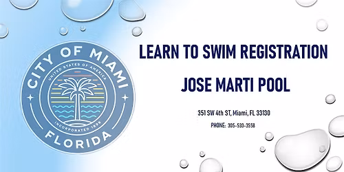 Jose Marti Pool Adult Swim Class Mon-Wed (8:00PM-8:45PM) June  2026