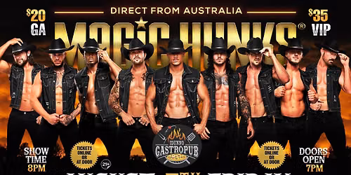 Aug 7th: Stockton, CA - MAGIC HUNKS\u00ae AUSTRALIAN TAKEOVER at IDunno