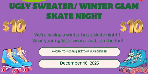 Hamilton Elementary PTA's December Skate Night at Sk8tona