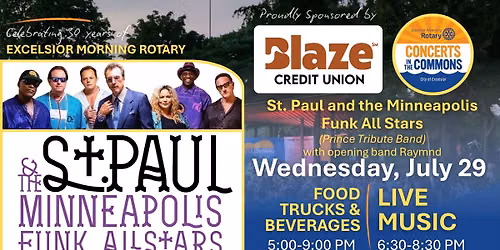CONCERTS IN THE COMMONS \u2013 St. Paul and the Minneapolis Funk All Stars (Prince Tribute Band)