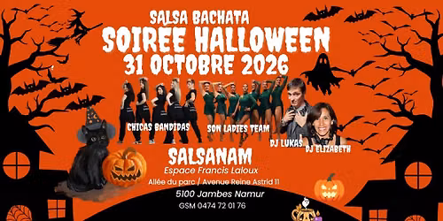 31 octobre soir\u00e9e Salsa Bachata Hallowen \u00e0 Namur