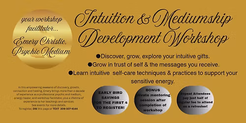 Intuition & Mediumship Development Worshop ~ Medicine Hat.