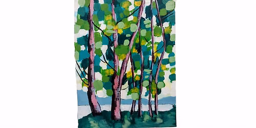 Spring Green Trees  Landscape Acrylic Painting Class