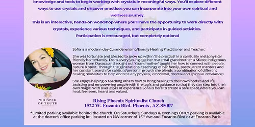 Crystal Therapy\/Healing Workshop with Sofia Murta