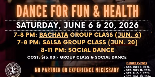 Dance for Fun & Health (June 6 & 20, 2026)