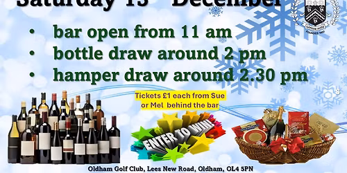 Bottle and Christmas Hamper draws - bar open from 11 am