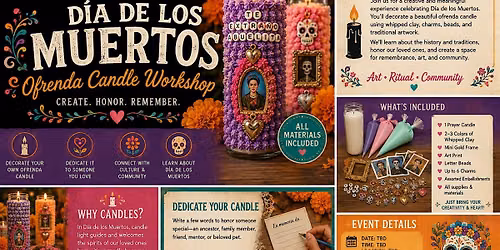 Ofrenda Whipped Clay Dia De Los Muertos Candle Workshop