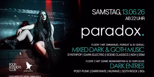 paradox Ludwigsburg - All Styles of Gothic + Dark Entries (Darkwave, Postpunk, etc.) on 2 Floors
