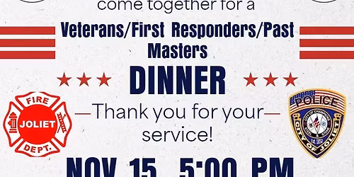 Veterans First Responders & Past Masters Recognition Dinner