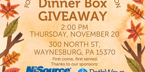 Turkey Dinner Box Giveaway - WAYNESBURG, PA