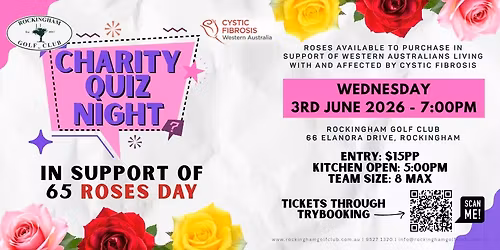 Charity Quiz Night - CFWA 65 Roses Day