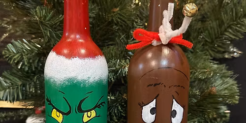 Max and Grinch Wine Bottles